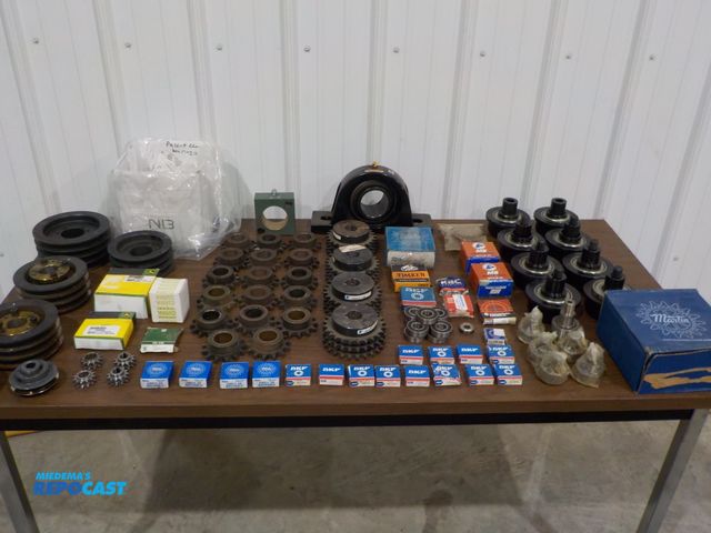 Lot 2-34095 - Lot of (145) assorted gears, bearings, pulleys, sprocketts, roller bearings.
