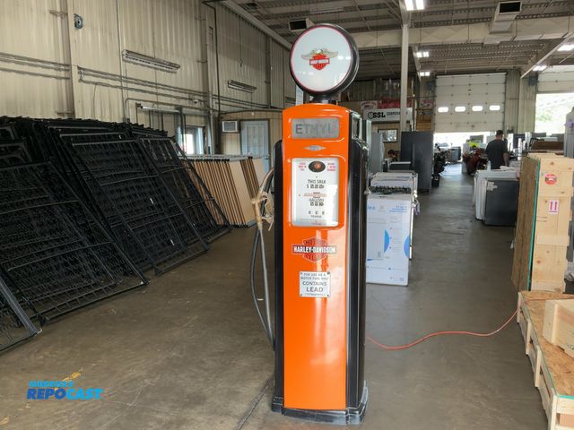 Lot 2-53286 - Bennett 371 Harley Davidson Gas Pump w/ Globe, Hose, and Nozzle