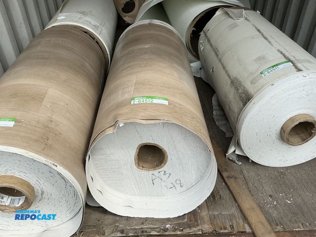 Lot 2-64512 - Roll of vinyl flooring, 47” wide, unknown length.