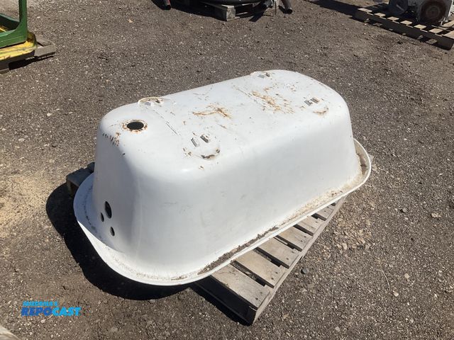 Lot 2-22330 - Kohler cast iron bathtub, no feet, has a crack along the top edge, used