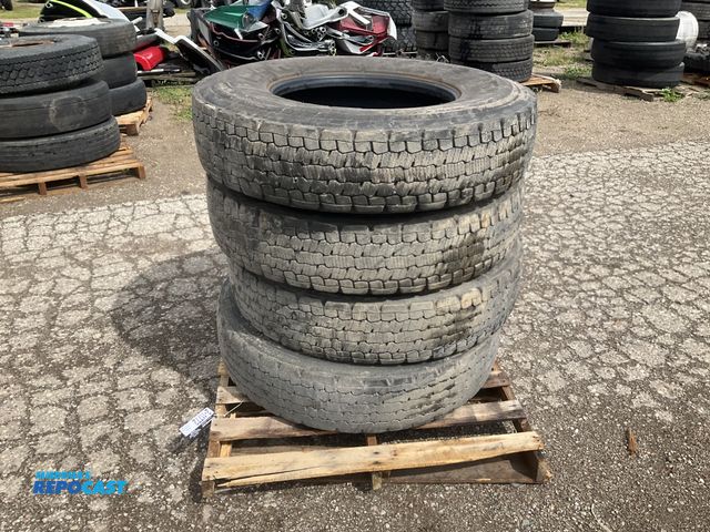 Lot 2-11772 - (4) recap 11R22.5 semi tires, used