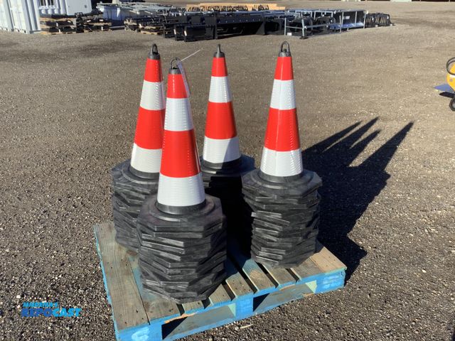 Lot 2-44907 - (50) New SDLANCH Black Traffic Cones with Reflective Tape, approx. 15-1/4”x15-1/4” base and 29” tall...