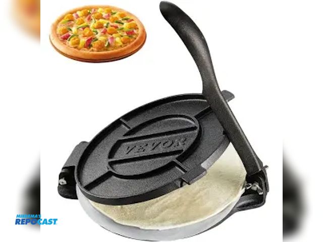 Lot 2-24682 - VEVOR pre seasoned cast iron tortilla press.