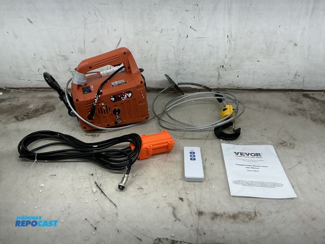 Lot 2-92061 - VEVOR portable power electric hoist model#500-A1 serial#250805 7659 1 657