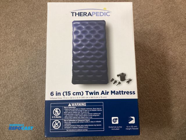 Lot 2-77757 - New Therapedic 6” Twin Air Mattress. 73” X 38” X 6”. Includes external pump. Inflate in two minutes.