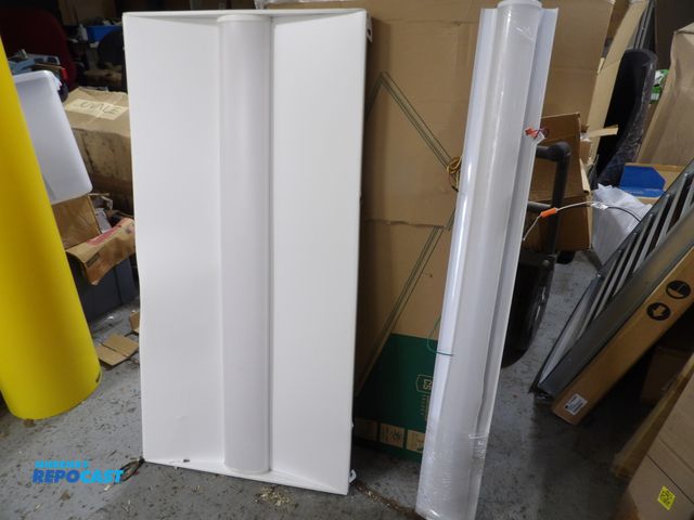 Lot 2-53306 - Lot of (3) New LED Light fixtures 12) LED Flat Panels (2x4) 4 ft Length 7" width- one has slight Cos...