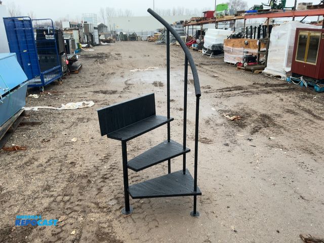 Lot 2-93700 - 3 Step Spiral Stairs with Railing, Matte Black