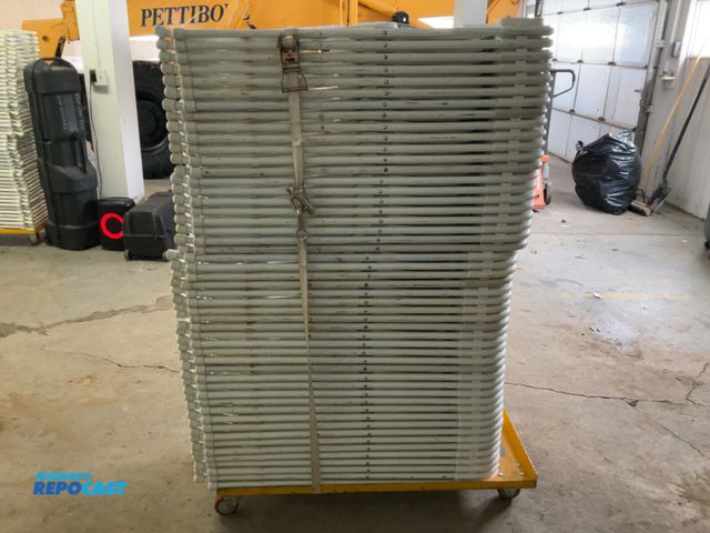 Lot 2-60751 - 50 Metal Folding Chairs W/ metal rolling cart