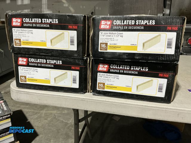 Lot 2-39458 - 4 New Grip Rite  16GA “N”-style medium crown electro galvanized, staples 7/16 “ crown 1-1/2” leg 10,...