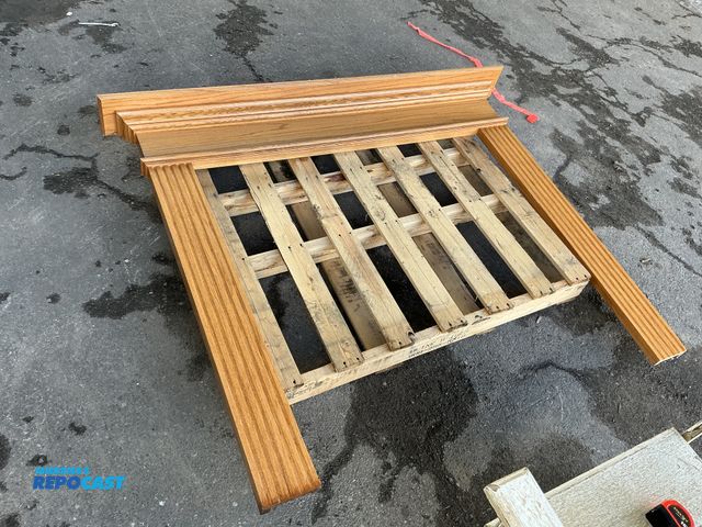 Lot 2-69754 - Oak fireplace mantel, size: 66.5”W x 6”D x 55.5”H