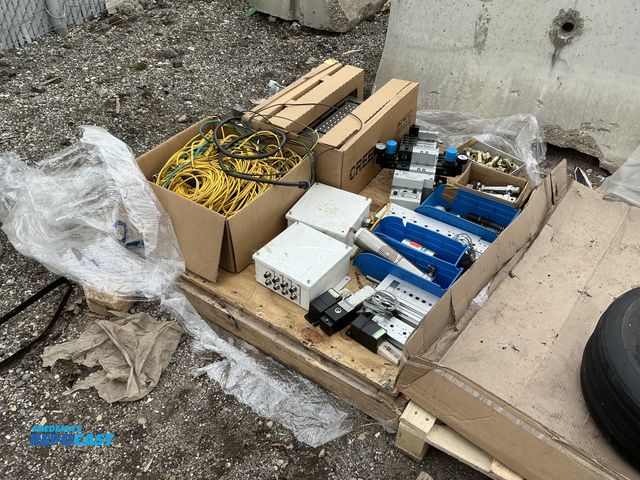 Lot 2-63126 - Skid lot of (2)pacesetter gear motor for conveyer, box of wires, dukane welding tool, box of to do p...