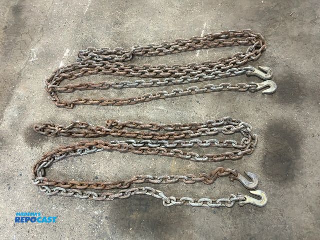 Lot 2-42694 - (2) 20' G70 3/8” Transport Chains with Grab Hooks on Both Ends
