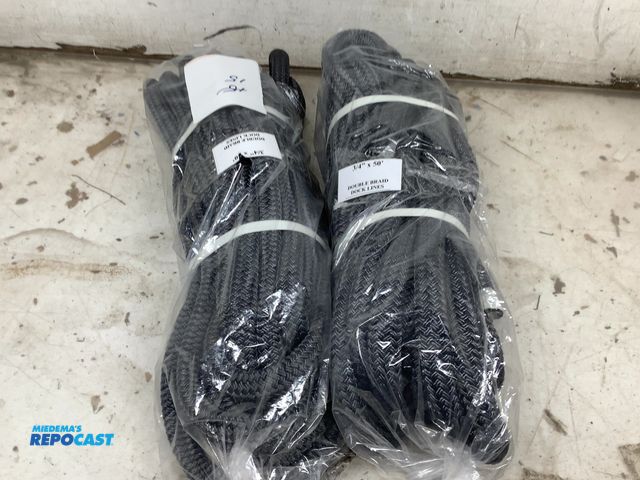 Lot 2-35913 - lot of (2) 3/4 x 50 BLK double braid dock lines