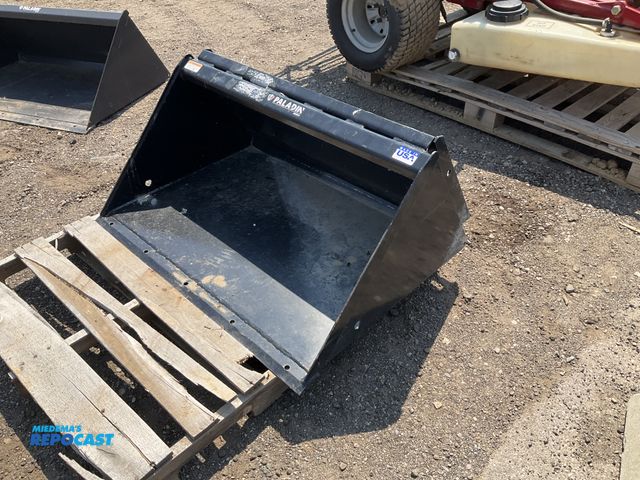 Lot 2-44003 - New old stock Paladin 42” high capacity bucket for a Bobcat MT mini skid steer, welded on cutting ed...