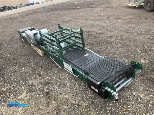 Lot 2-33239 - 20’ x 24”W Dematic brake belt conveyor, 18”W rubber belt, 230/460 volt 3 phase drive motor, (4) adju...