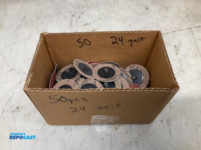 Lot 2-33878 - 50 2" roll lock type sanding disks 24 grit