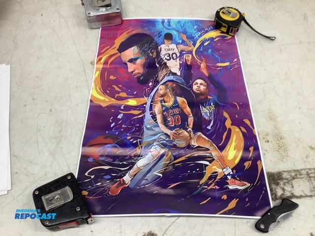 Lot 2-74510 - 12” x 18” Offbrand Curry Basketball Player Poster