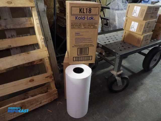 Lot 2-58212 - Lot of (2) New Freezer Roll Paper 18" x 1100" heat, sealable, soft &amp; moldable 1650 S0ft-white
