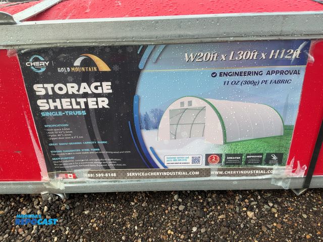 Lot 2-21060 - New Chery Industrial Gold Mountain 20’ Wide x 30’ Long x 12’ High Storage Shelter Building, galvaniz...