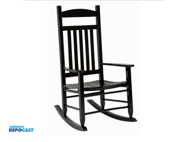 Lot 2-23092 - New unassembled Black Jack Post Knollwood Black Mission Style Patio Rocker KN-28B