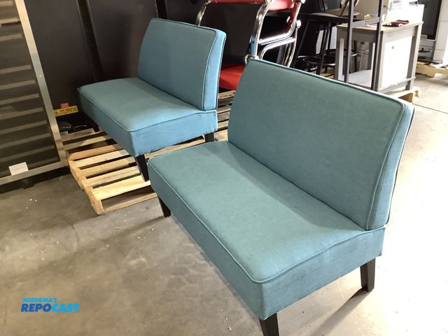 Lot 2-27791 - Blue Sofa Lot of (2) blue sofas 41” long