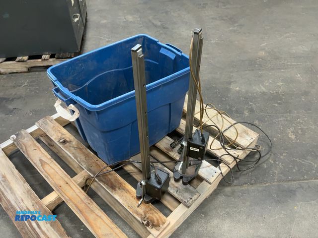 Lot 2-21477 - Lot of (2) Height Gages with Cords (no readouts), 30" tall, and some assorted small industrial clamp...