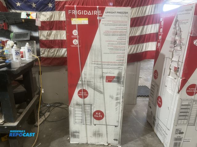 Lot 2-59078 - New Scratch & Dent frigidaire Garage ready Upright Freezer 6.5 cubic feet   manual defrost  6 wire s...