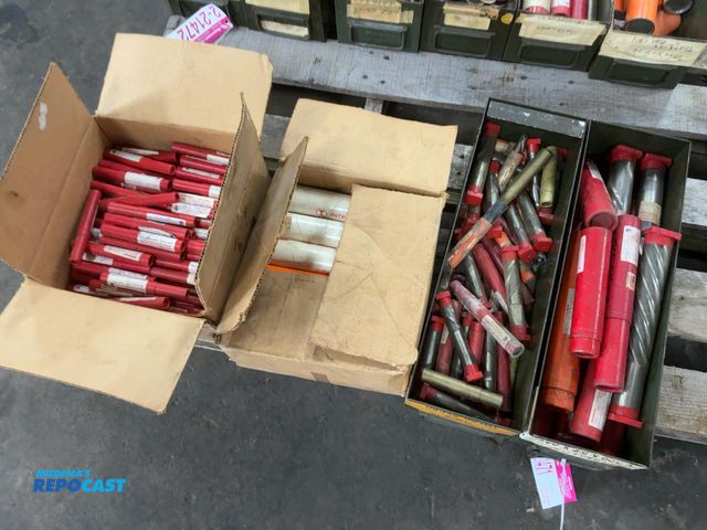 Lot 2-21471 - (4) Bins/Boxes of assorted End Mills, all appear new/unused, approx. 1/2" to 1-1/2" diameter range, ...