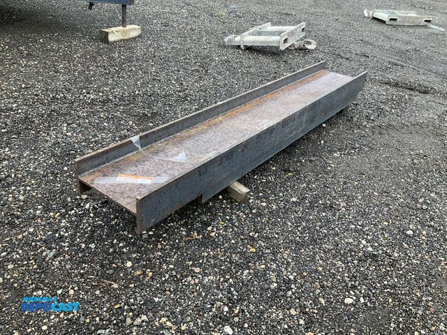 Lot 2-40704 - (2) steel I-beams 16-1/2”T x 7”W, both have 3/4” thick top and bottom plates and approx 7/16” center...