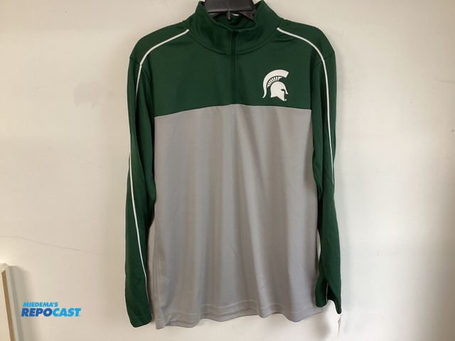 Lot 2-63260 - New Michigan State Spartans long sleeve 1/4 zip shirt. CSA brand. Officially licensed Collegiate app...