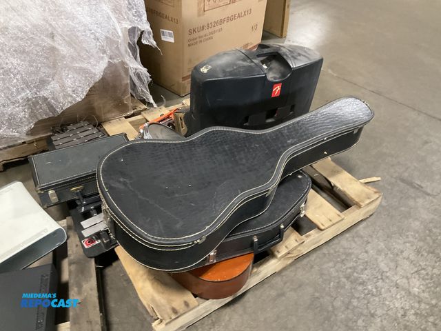 Lot 2-34900 - Assorted lot of musical instruments Clarinet Drum Set Acoustic Guitar Other Skid lot of various inst...