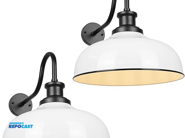 Lot 2-94471 - Outdoor Barn Lights, 14 Inch Dome Outdoor Wall Sconce Farmhouse Exterior Wall Mount Light Vintage Wa...