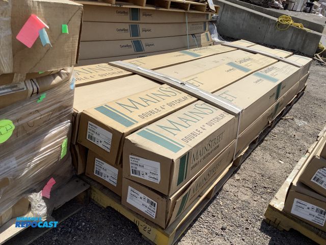Lot 2-27202 - Large skid lot of (8) boxes of certainteed saint-gobain main street D4” dutchlap Oxford blue vinyl s...