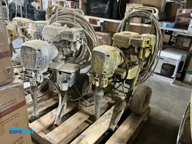 Lot 2-93290 - Lot of (2) industrial line striping machines - both are unknown make and models