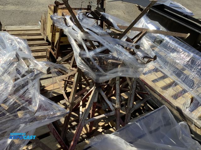 Lot 2-75665 - Skid lot of metal industrial steel A frame support stands