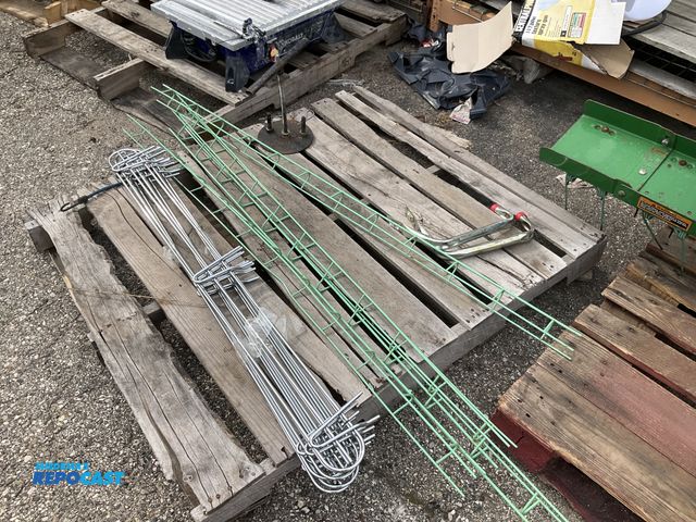 Lot 2-91354 - lot of misc items including wiring channel, chrome rails, hanging cargo holder, step