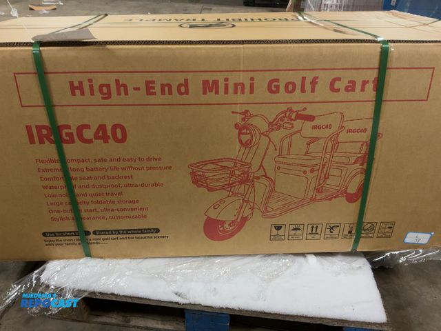 Lot 2-42105 - New SDLANCH IRGC40 3-Wheel Mini Electric Golf Cart / Scooter, 60 Volt, 600 Watt Motor, Three Speed, ...