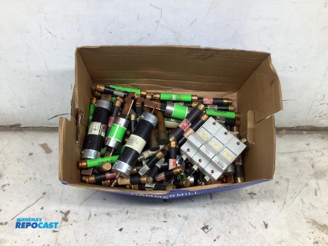Lot 2-19490 - Box of Assorted Large Industrial Fuses