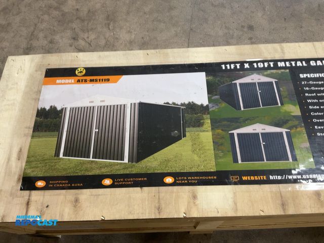 Lot 2-40585 - New ATS Power 11'x19' Metal Garage Shed with Double Front Doors, Model ATS-MS1119, 139" Wide x 233" ...