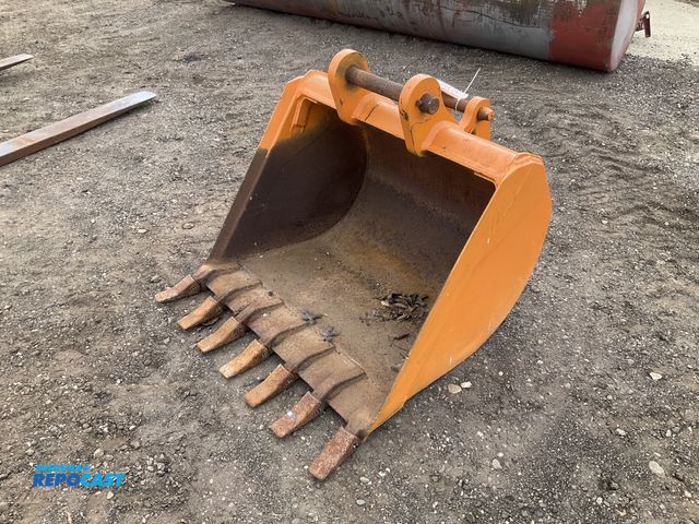 Lot 2-42348 - 36” backhoe bucket for a Case 580, seven teeth, 1-3/4” D top pin and 1-1/2” lower pin, used