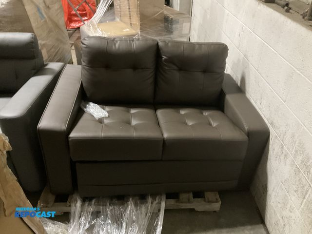 Lot 2-18228 - 54” Leather RV Sofa with Extendable Bed
