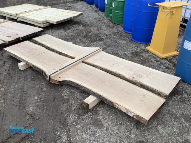 Lot 2-92027 - lot of (2) boards of approx. 8' long x 16-21" wide 8/4 Cherry Slabs w/ Live Edge