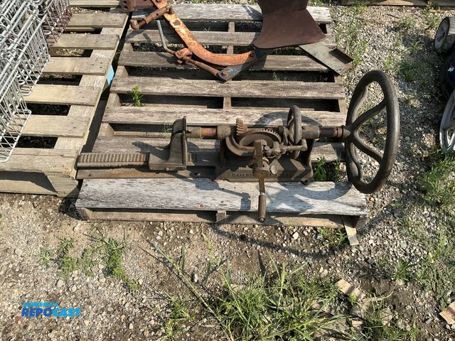 Lot 2-18154 - Antique 1870's Boynton &amp; Plummer Blacksmith Shop Post Drill Press.