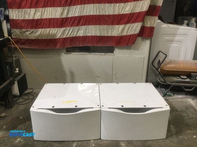 Lot 2-56734 - whirlpool pedestals pedestals for front load washer and dryer  14 in can fit whirlpool , kenmore ,ma...
