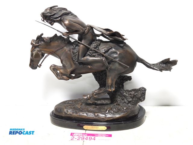 Lot 2-29494 - Sculpture Signed, Frederic Remington Bronze Sculpture, Titled "The Cheyenne", Originally created by ...
