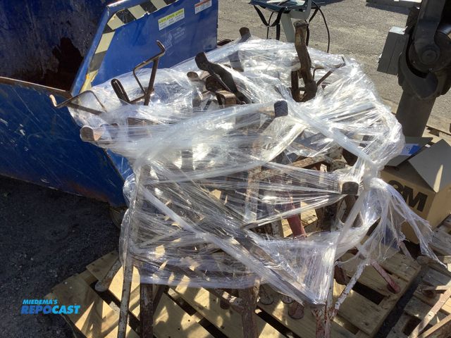 Lot 2-76664 - Skid lot of metal industrial steel A frame support stands