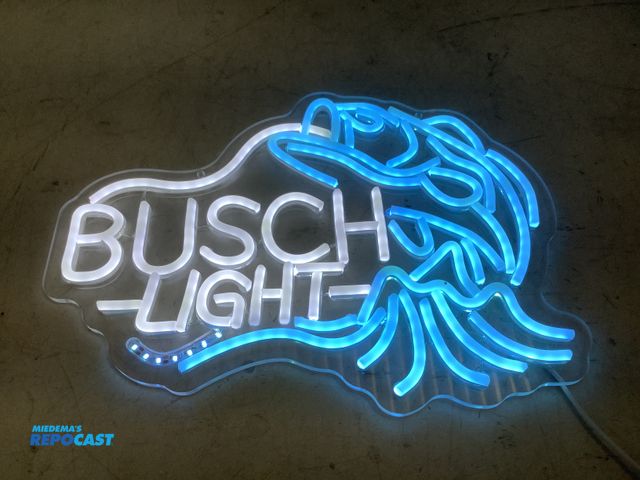 Lot 2-19680 - bush light beer fishing neon light