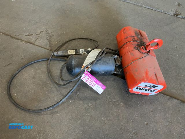 Lot 2-20041 - CM Valustar 1/4 Ton Electric Chain Hoist, 115 Volt, Pendant Control, Works
