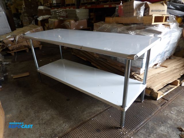 Lot 2-51014 - stainess steel work table, 72"x30", 600lb overall load capacity, lower shelf is adjustable, corrosio...