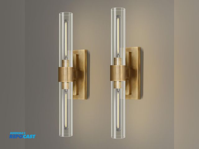Lot 2-64543 - 22.8" Brass Wall Sconces Set of 2, Modern Luxury 2-Light Bathroom Vanity Lights with Glass Tube Shad...